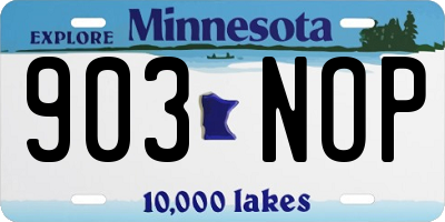 MN license plate 903NOP