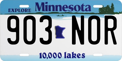 MN license plate 903NOR