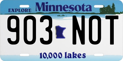 MN license plate 903NOT
