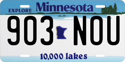 MN license plate 903NOU