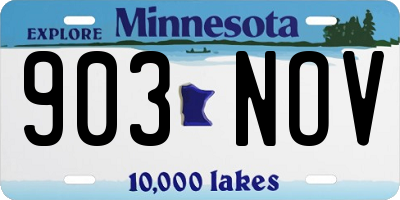 MN license plate 903NOV