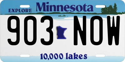 MN license plate 903NOW