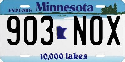 MN license plate 903NOX