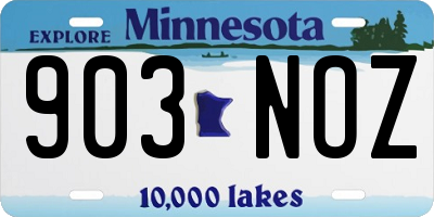 MN license plate 903NOZ