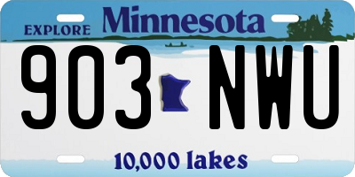 MN license plate 903NWU