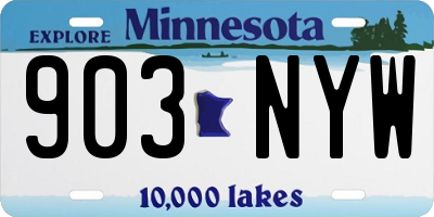 MN license plate 903NYW