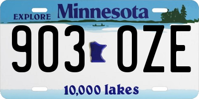 MN license plate 903OZE