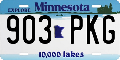 MN license plate 903PKG