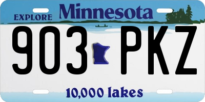 MN license plate 903PKZ