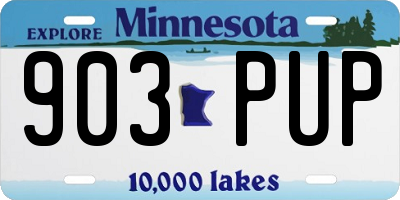 MN license plate 903PUP