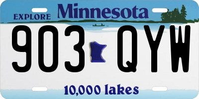 MN license plate 903QYW