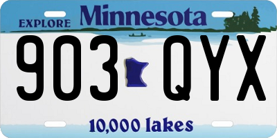 MN license plate 903QYX