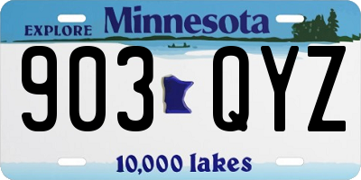 MN license plate 903QYZ