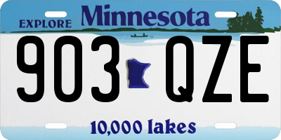MN license plate 903QZE