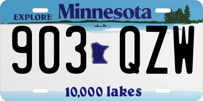 MN license plate 903QZW