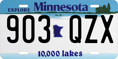 MN license plate 903QZX