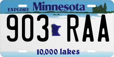 MN license plate 903RAA