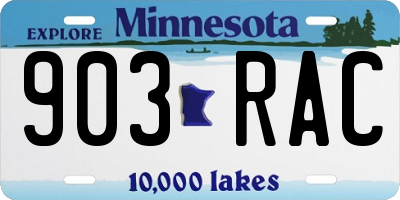 MN license plate 903RAC