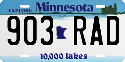 MN license plate 903RAD