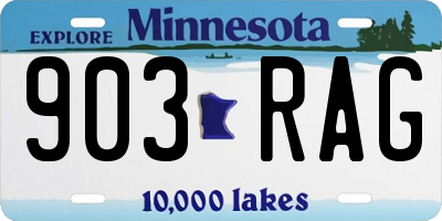 MN license plate 903RAG