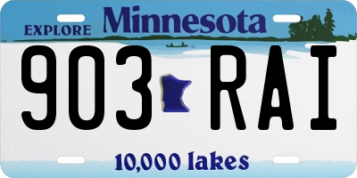 MN license plate 903RAI