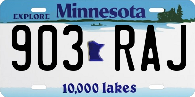 MN license plate 903RAJ