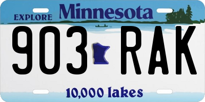 MN license plate 903RAK