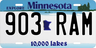 MN license plate 903RAM