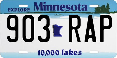 MN license plate 903RAP