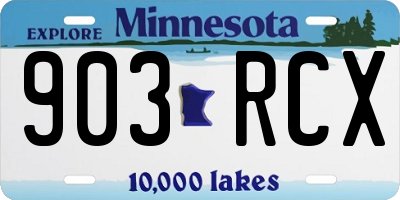 MN license plate 903RCX