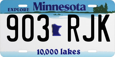 MN license plate 903RJK