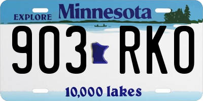 MN license plate 903RKO