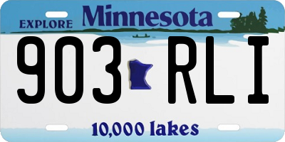 MN license plate 903RLI