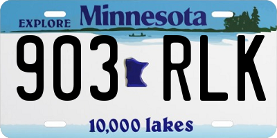 MN license plate 903RLK