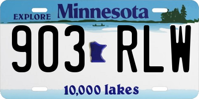 MN license plate 903RLW