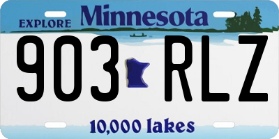 MN license plate 903RLZ