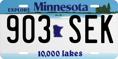 MN license plate 903SEK