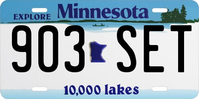 MN license plate 903SET