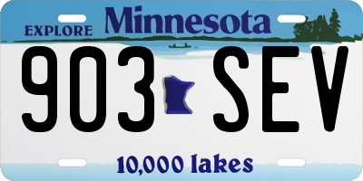 MN license plate 903SEV