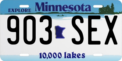 MN license plate 903SEX