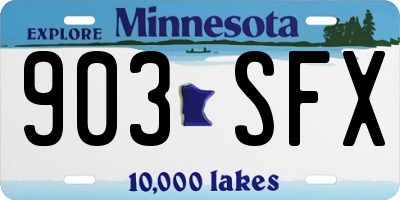 MN license plate 903SFX