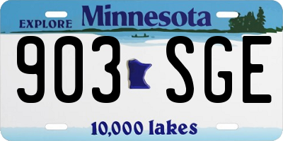 MN license plate 903SGE