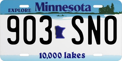 MN license plate 903SNO