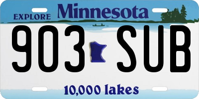 MN license plate 903SUB