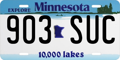 MN license plate 903SUC