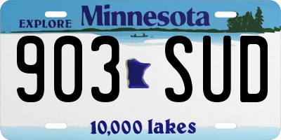 MN license plate 903SUD
