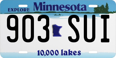 MN license plate 903SUI