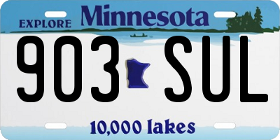 MN license plate 903SUL