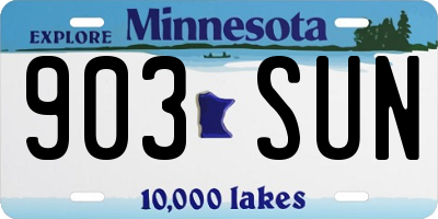 MN license plate 903SUN