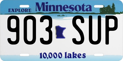 MN license plate 903SUP